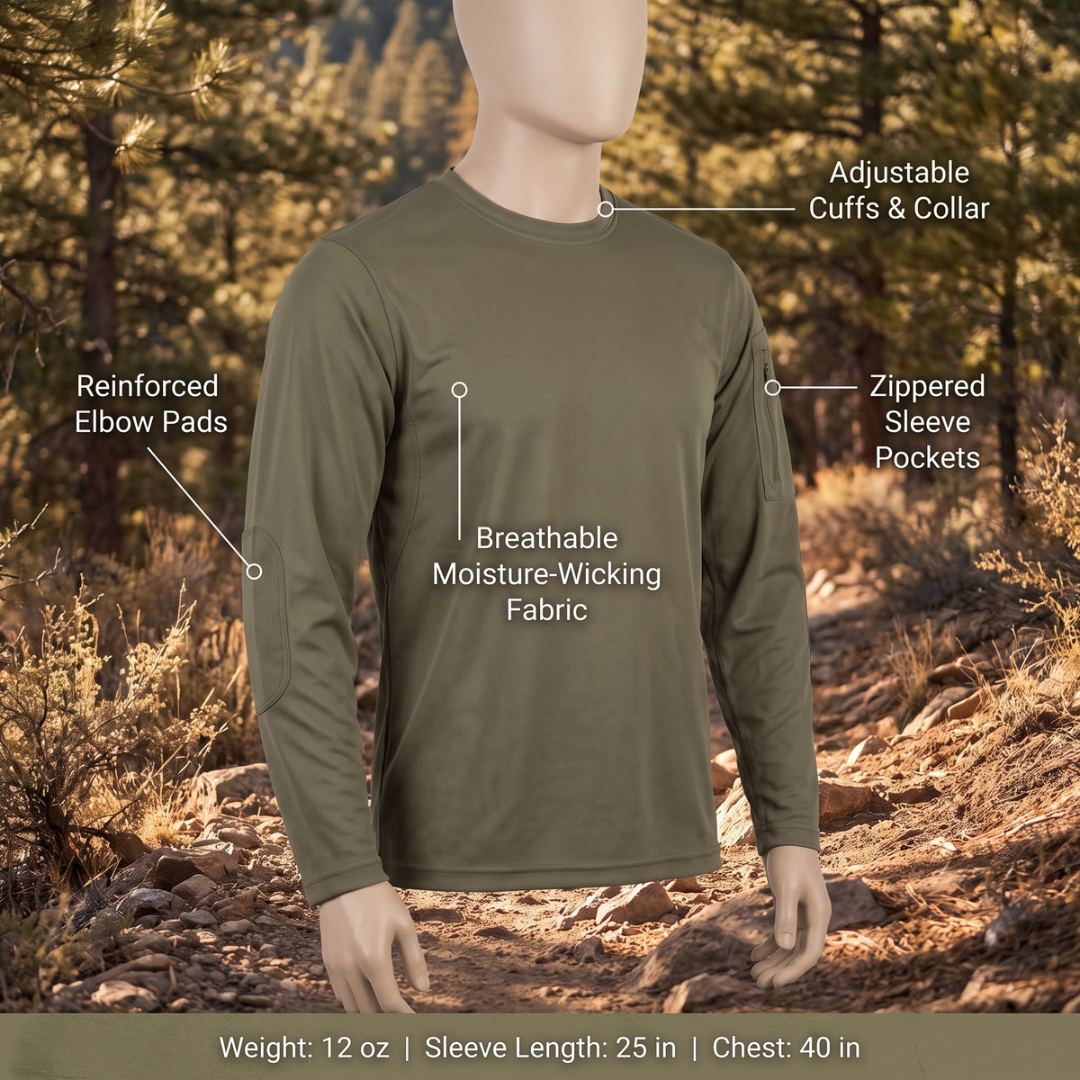 Tactical Combat Shirt – Moisture-Wicking Quarter-Zip Base Layer