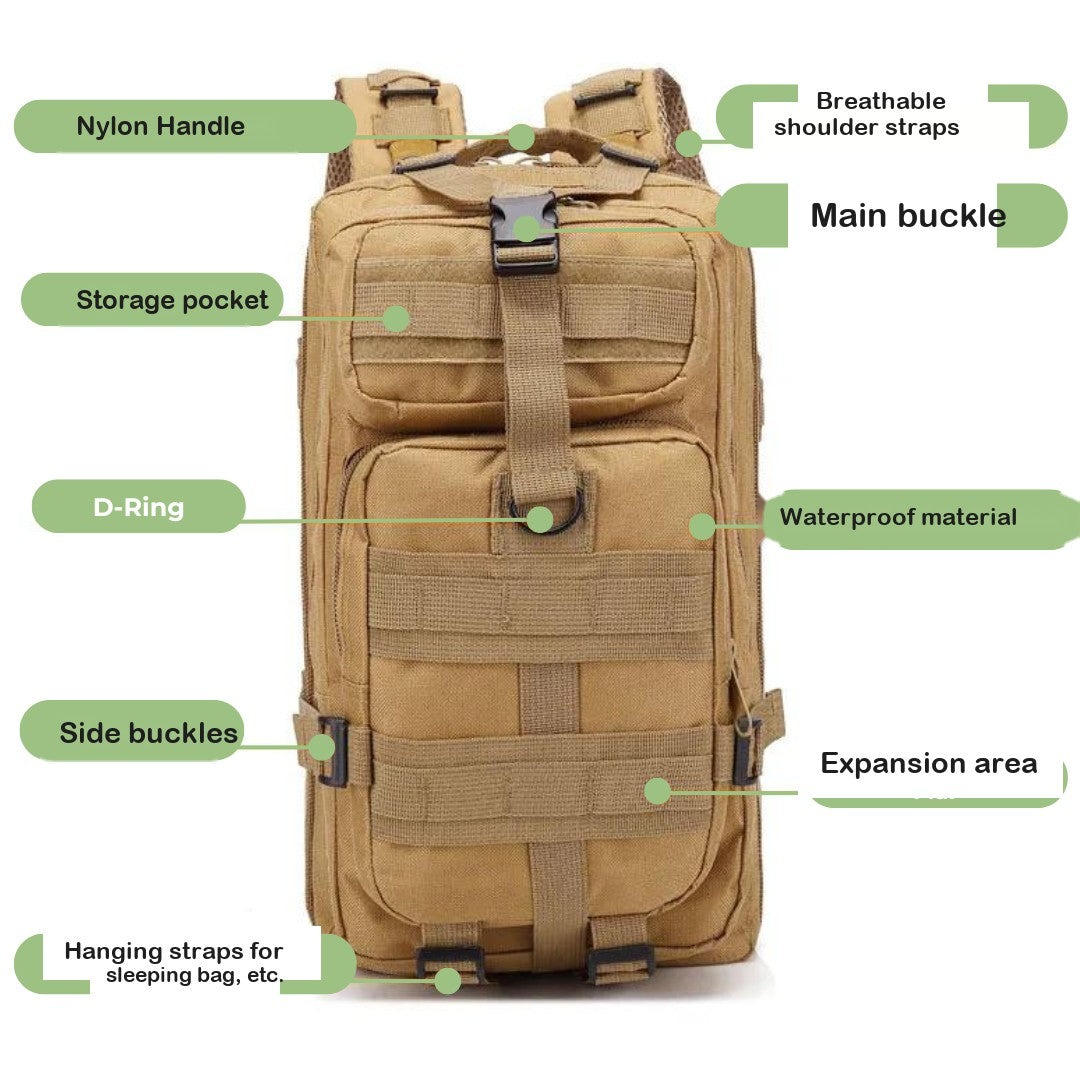 Tactical Military Backpack 50L – MOLLE Waterproof Assault Pack