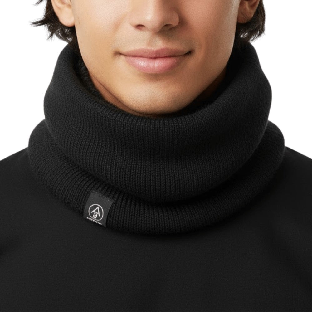 Thermal Neck Warmer – Knit Stretch Cold-Weather Gaiter - Black