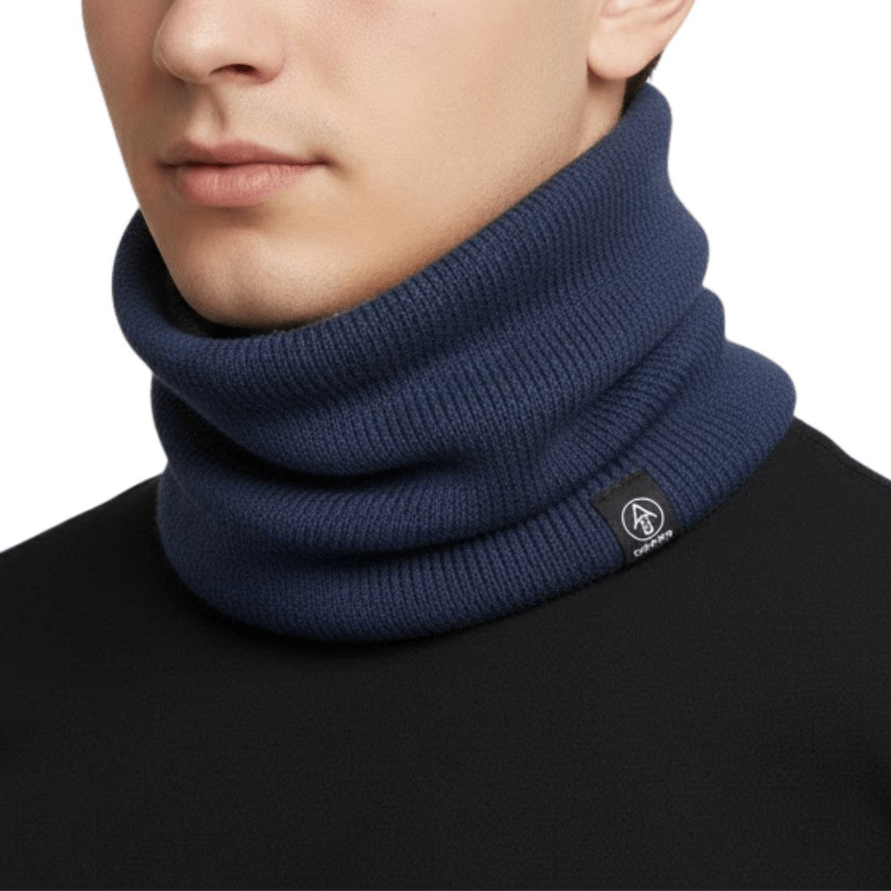 Thermal Neck Warmer – Knit Stretch Cold-Weather Gaiter - Navy Blue