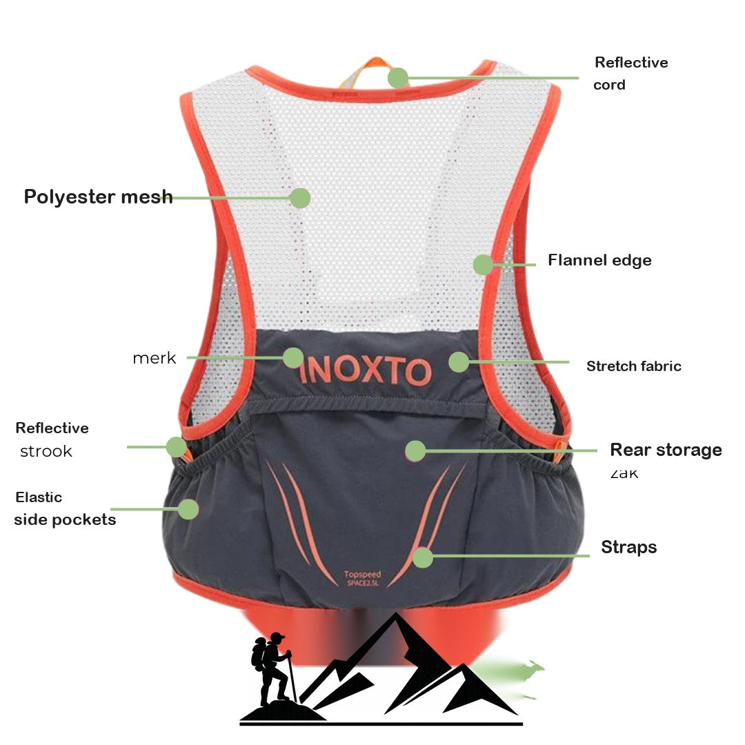 Trail Running Vest – Hydration Pack with 2 Soft Flasks