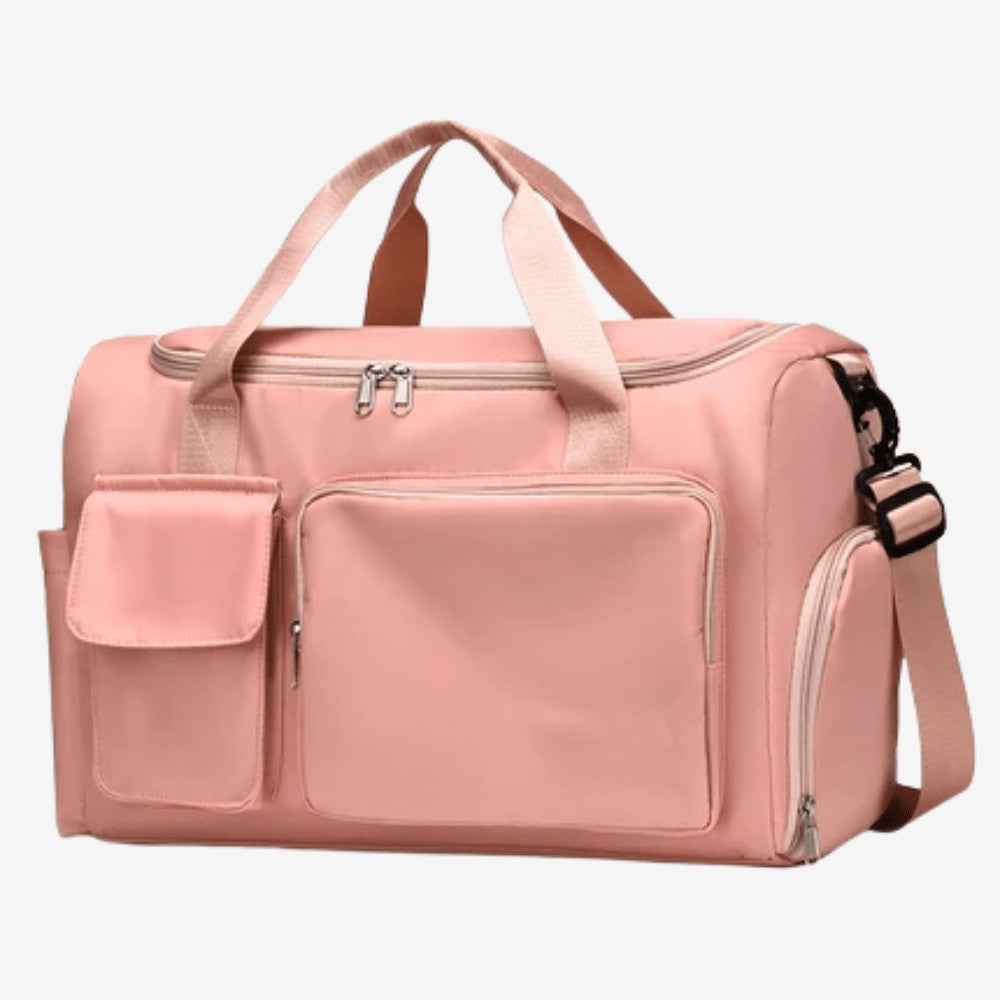 Travel Duffel Bag – Large-Capacity Shoe Compartment - Pink