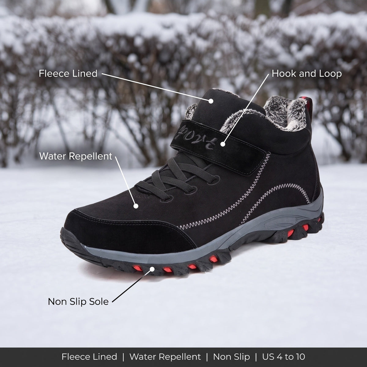 Unisex Snow Boots – Plush-Lined Water-Repellent Winter Boots