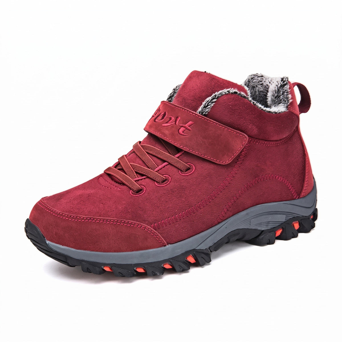 Unisex Snow Boots – Plush-Lined Water-Repellent Winter Boots - Red