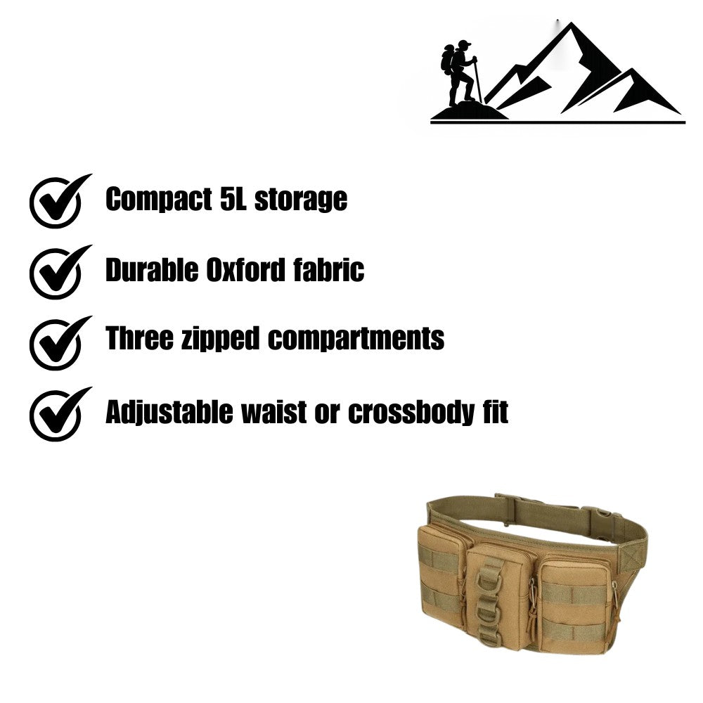 Waist Pack 5L – Durable 800D Adjustable Hip Bag