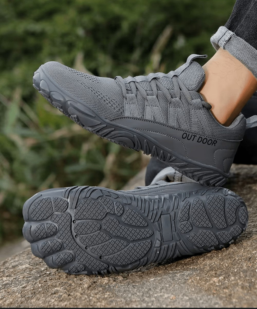 Walking Shoes – Breathable Wide-Fit Cushioned Sneakers - Gray
