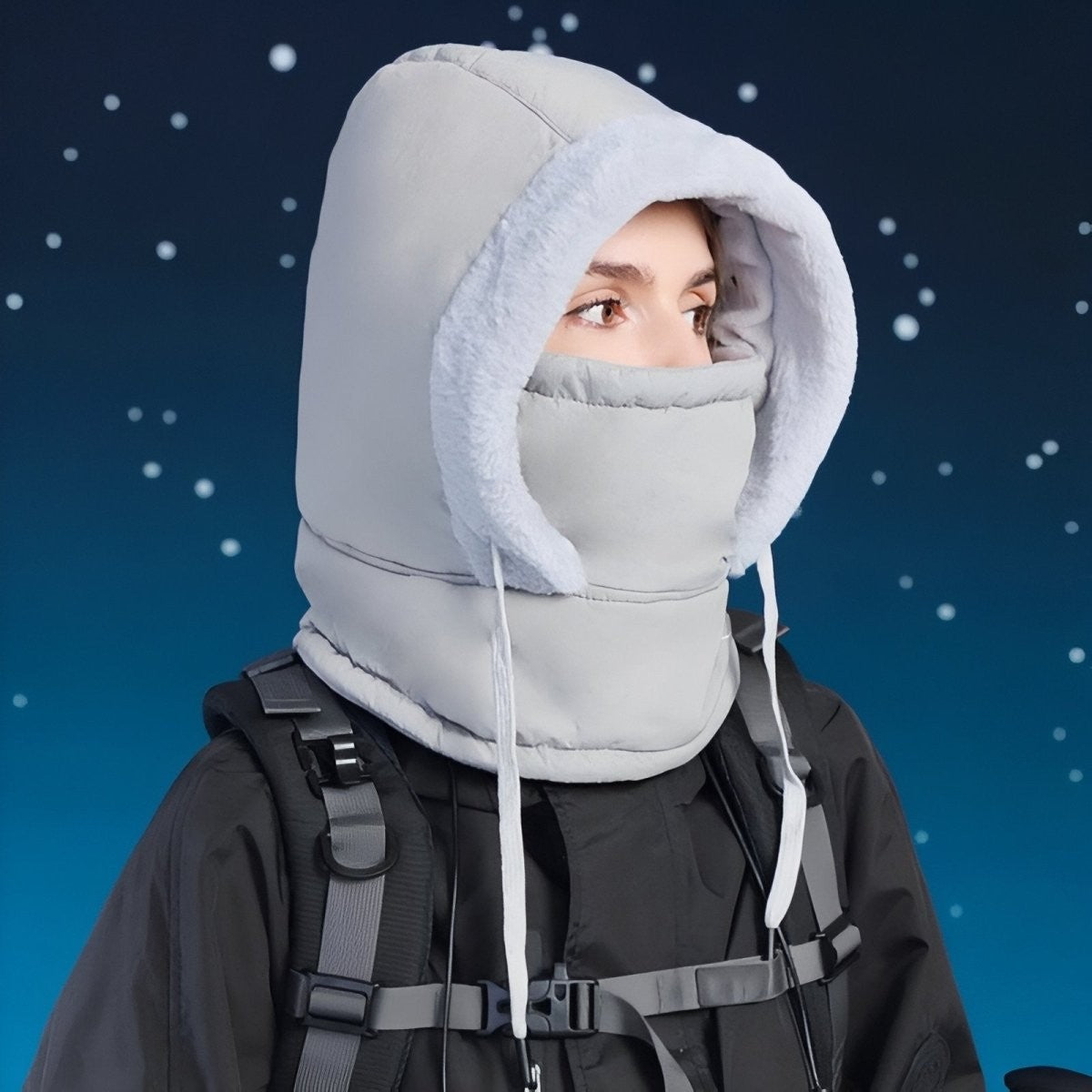 Water-Resistant Winter Balaclava – Faux-Fur Quilted Thermal Hood