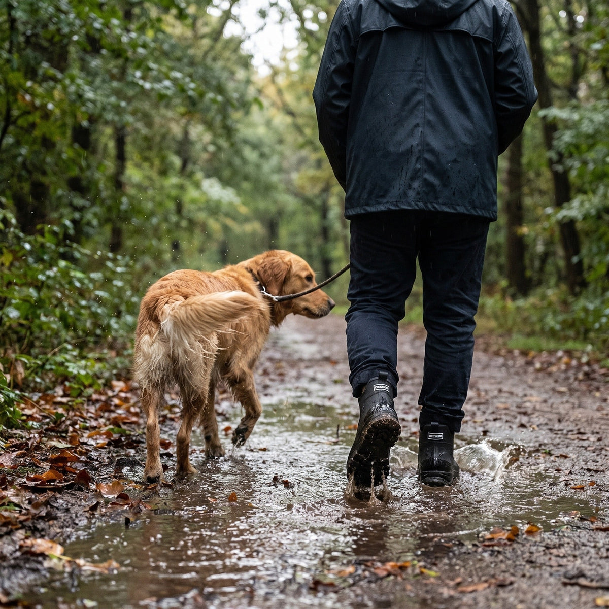Waterproof Ankle Rain Boots – Non-Slip Rubber Pull-On Booties