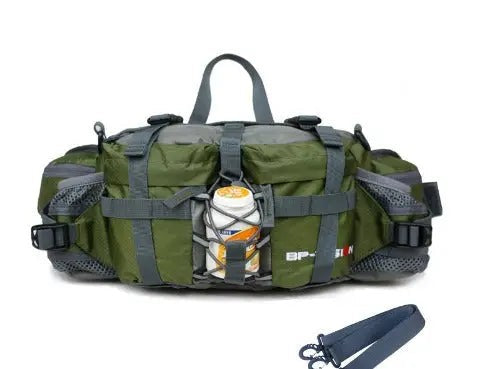 Waterproof Hiking Waist Bag – 5L Hip Pack with Wide Support - Green