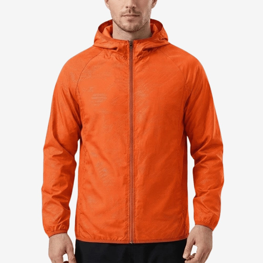Waterproof Jacket – Lightweight Packable Rain Shell - Orange