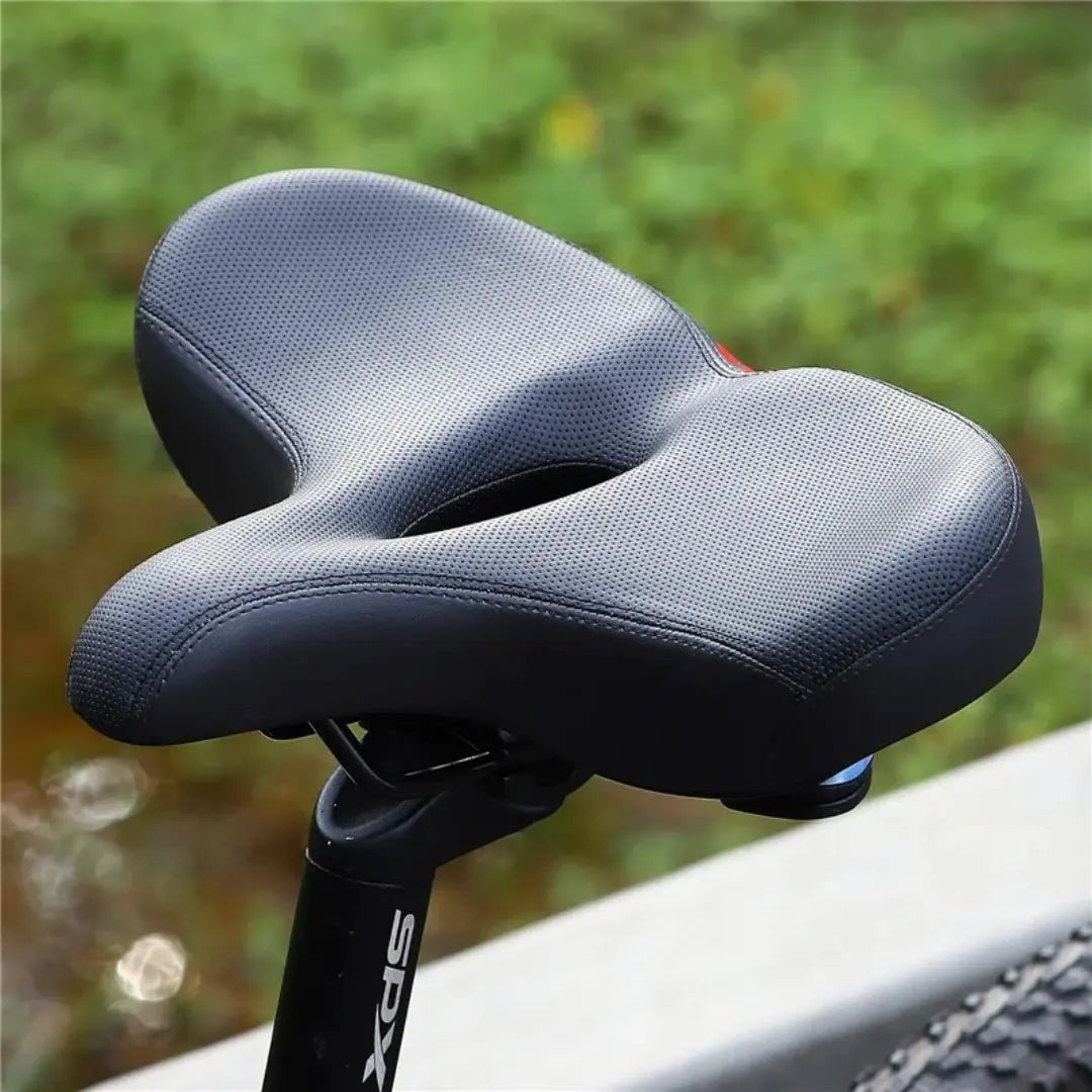 Wide Ergonomic Bike Saddle – Dual-Spring Shock-Absorbing Seat