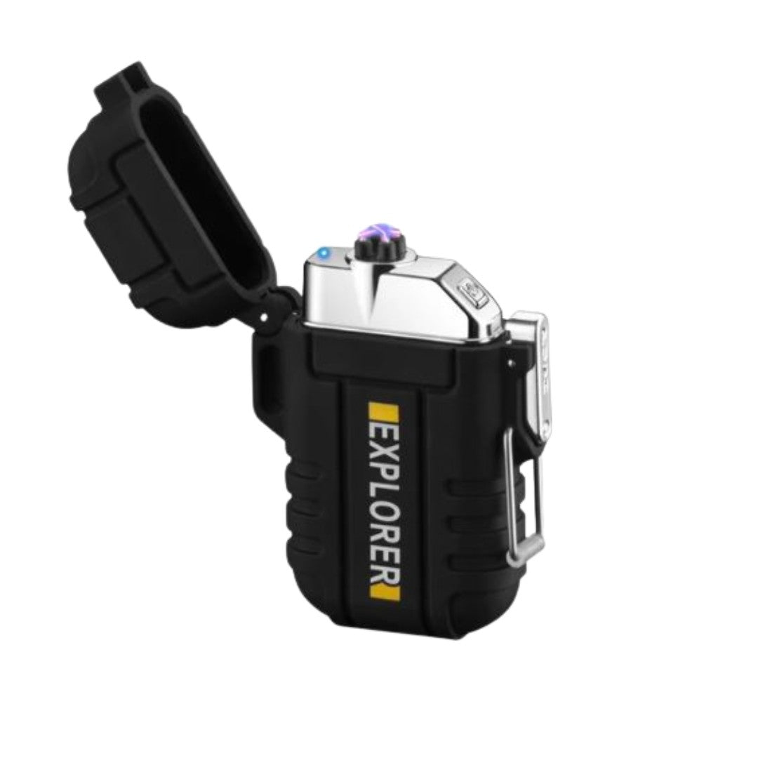 Windproof Electric Lighter – Waterproof Rechargeable Arc Lighter - Black 1