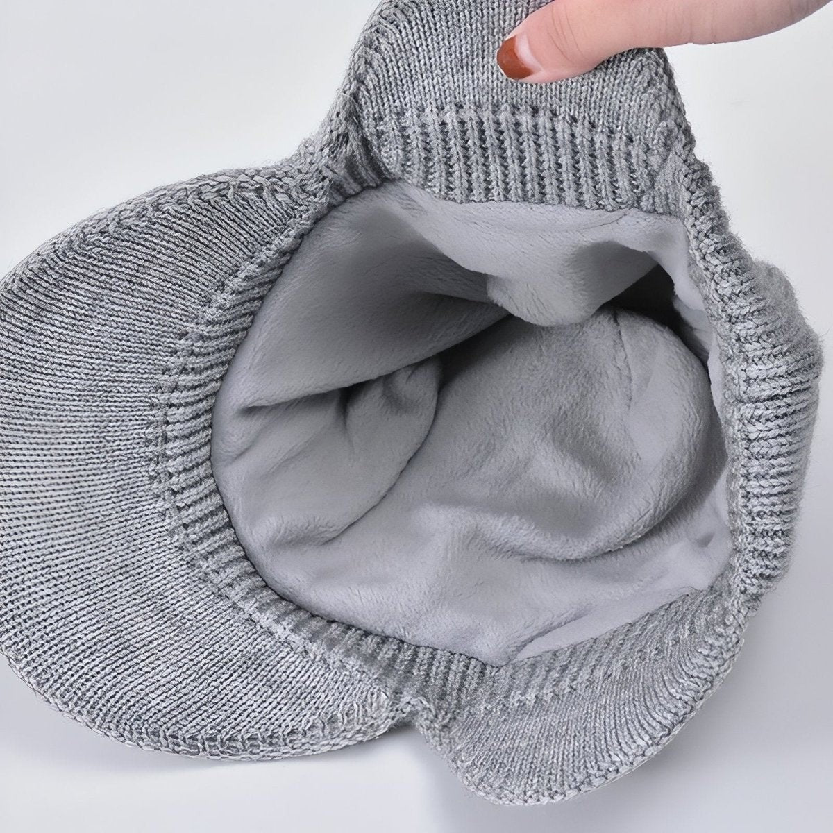 Winter Hat – Fleece-Lined Ear-Flap Visor Beanie