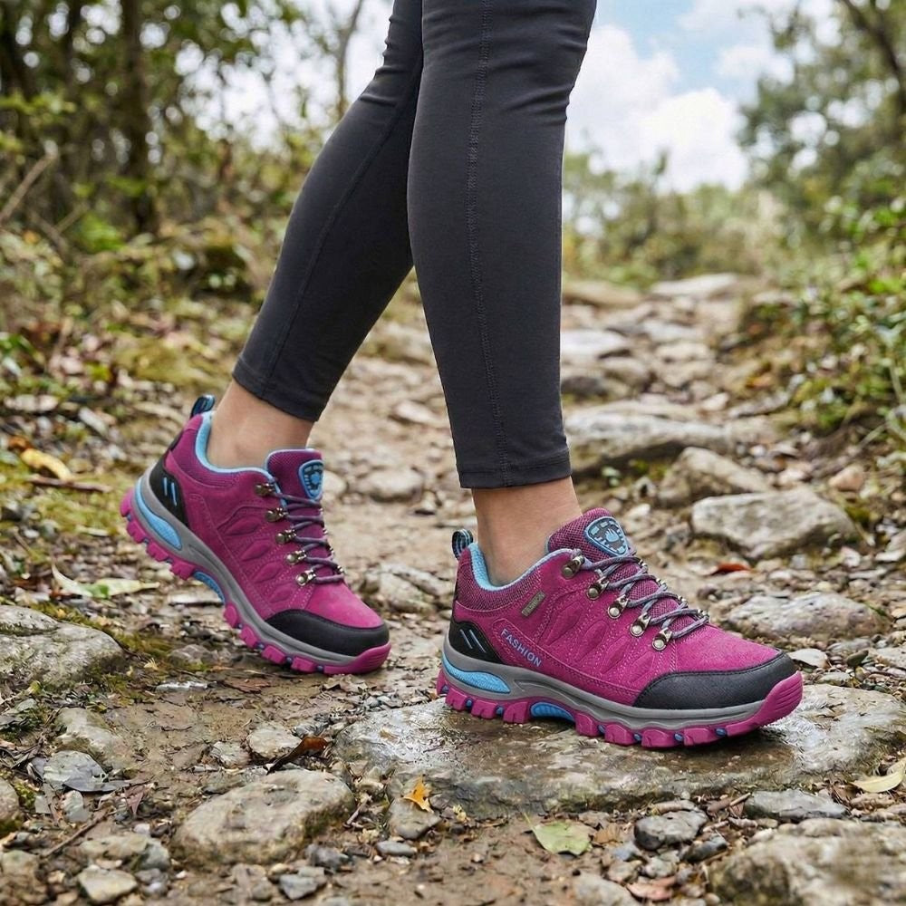 Women's Hiking Shoes – Waterproof Trail-Grip Sneakers - Pink