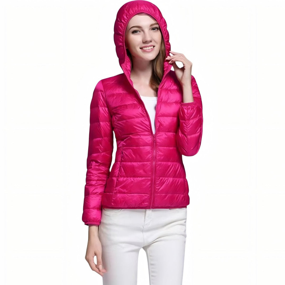 Women's Packable Down Hiking Jacket – Lightweight Hooded Layer