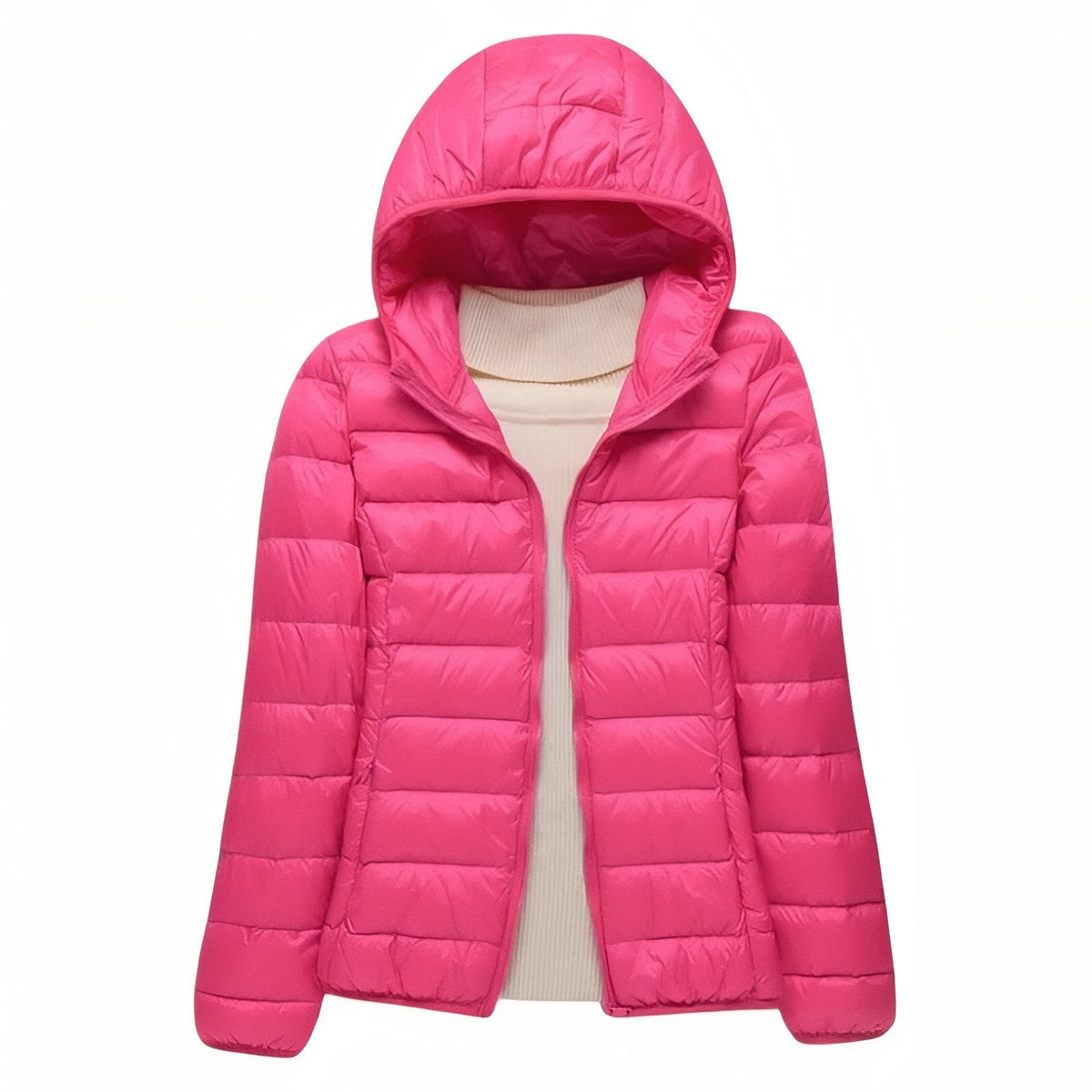 Women's Packable Down Hiking Jacket – Lightweight Hooded Layer - Pink