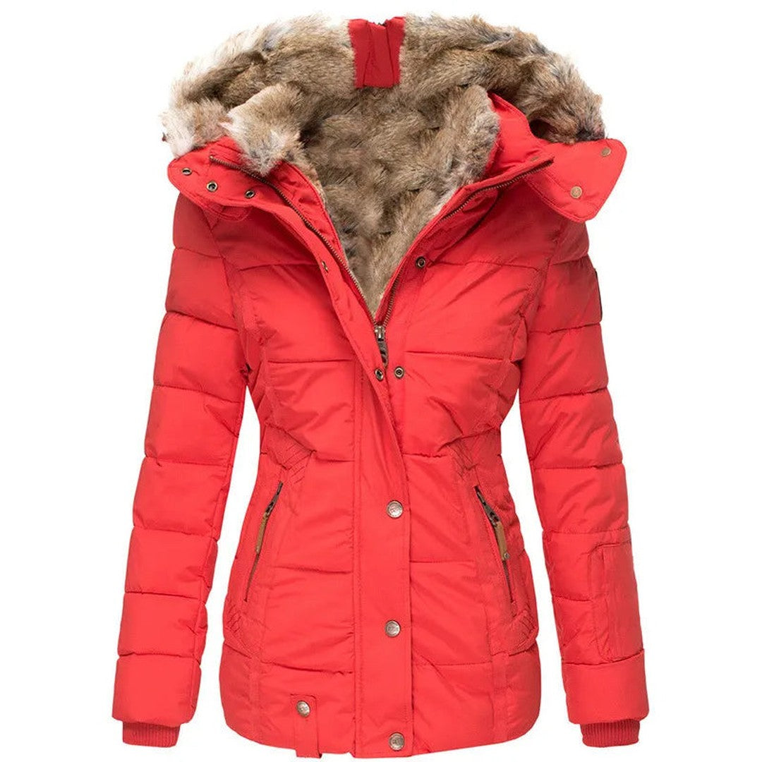 Women's Premium Winter Coat – Insulated Lightweight Long Coat - Red