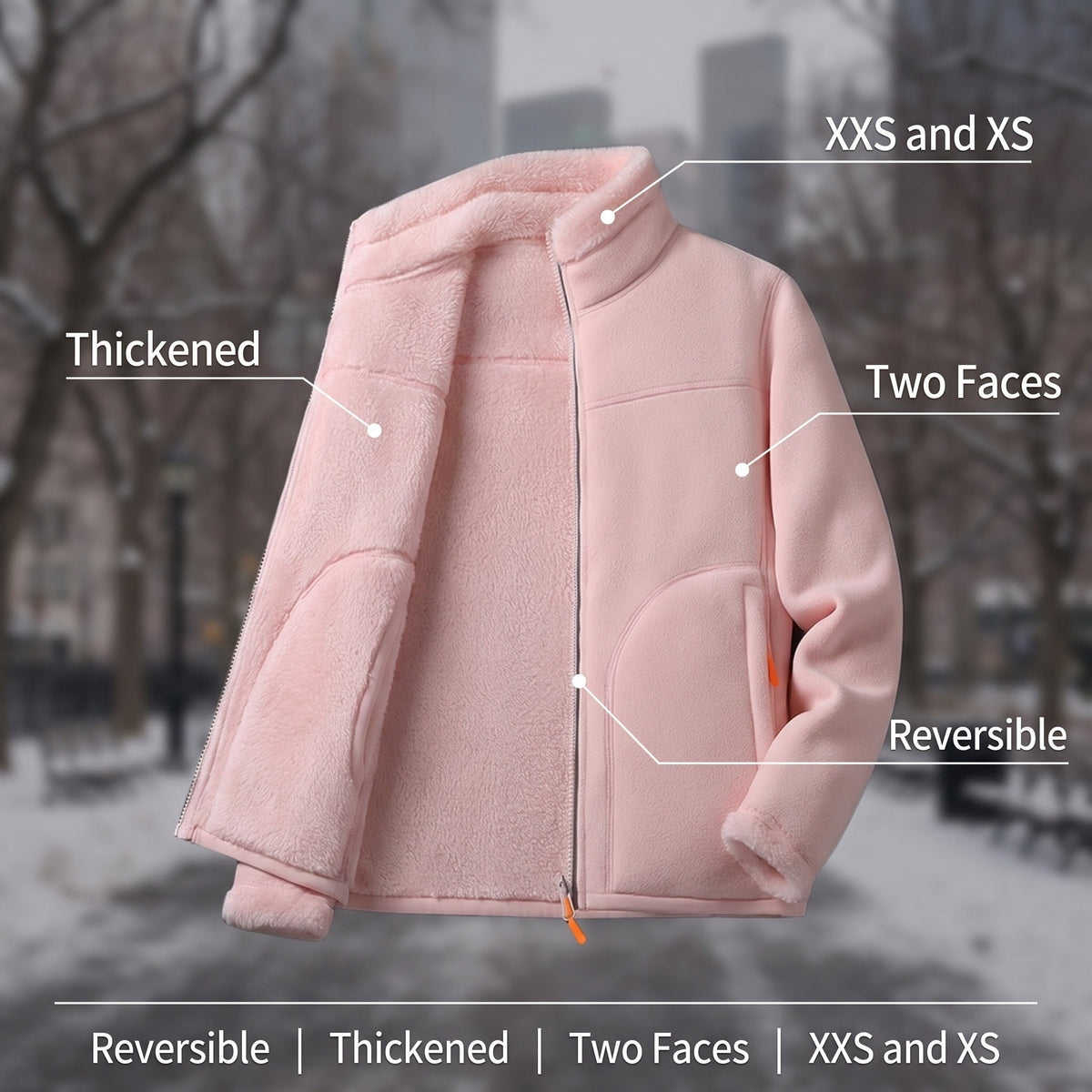 Women's Reversible Winter Coat – Thickened Fluffy Warm Jacket