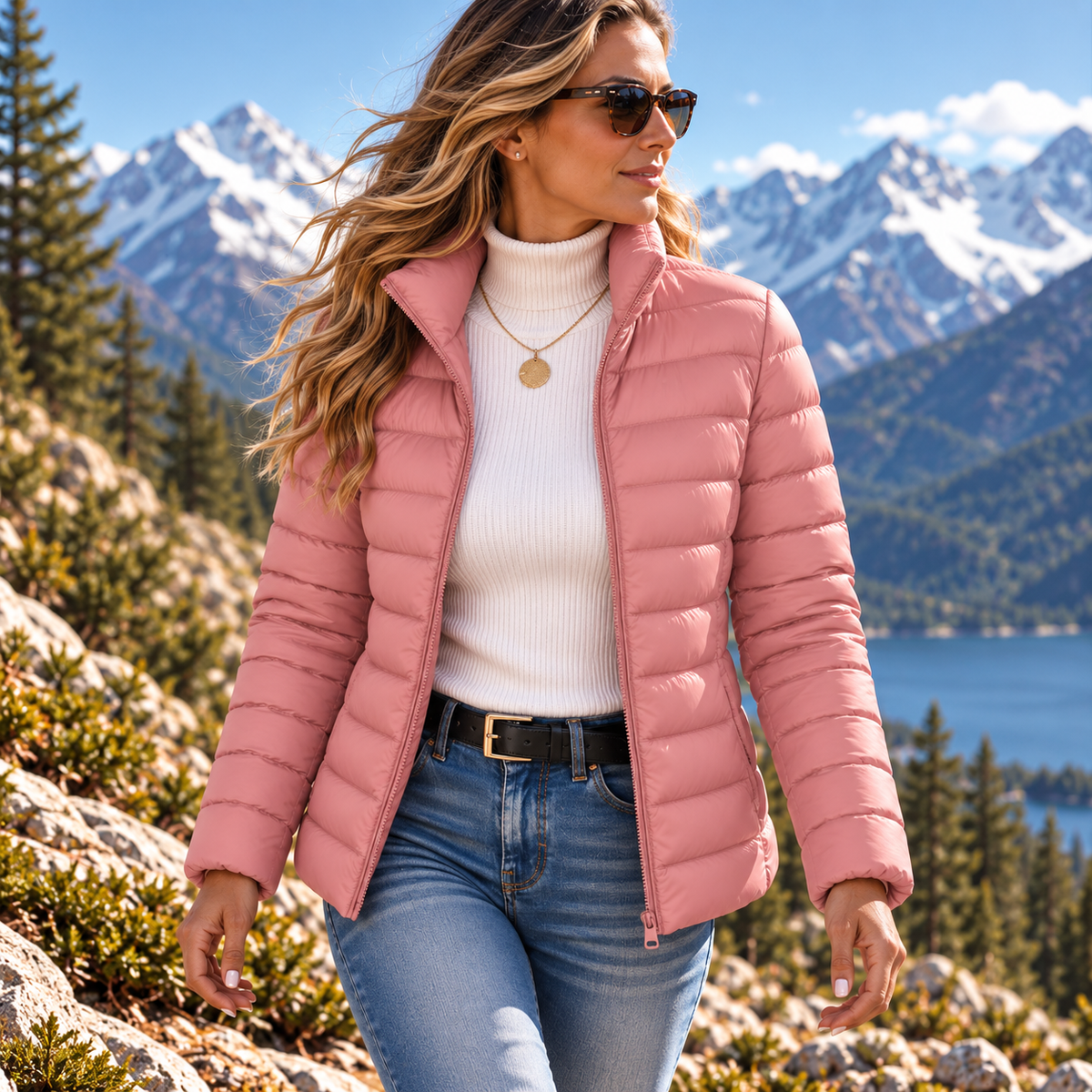 Women's Slim-Fit Quilted Jacket – Breathable Lightweight Puffer