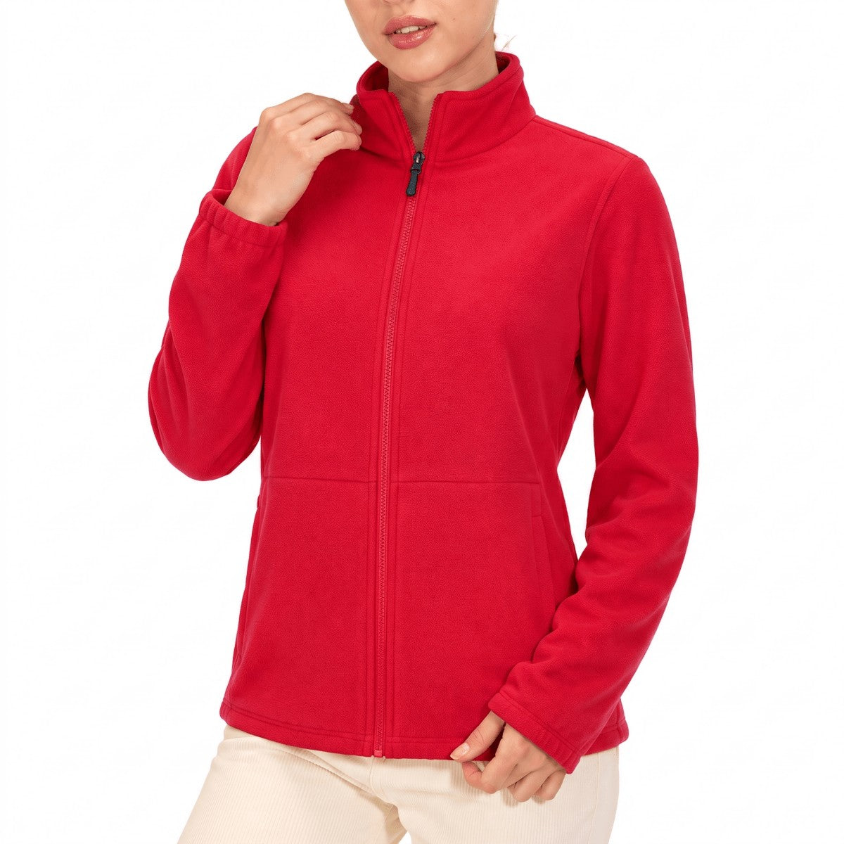 Women's Softshell Jacket – Windproof Thermal Fleece-Lined - Bright Red