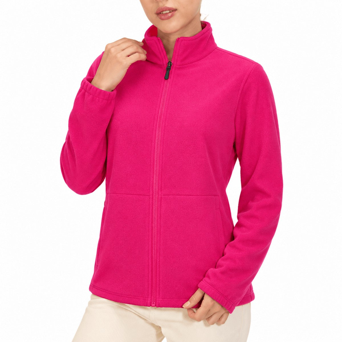 Women's Softshell Jacket – Windproof Thermal Fleece-Lined - Pink