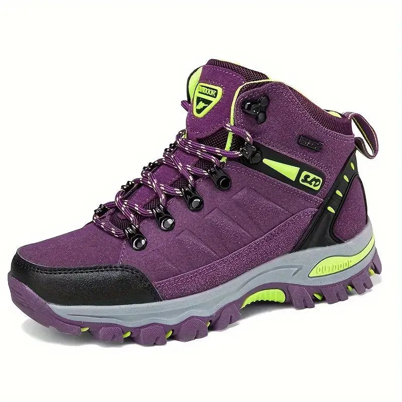 Women's Waterproof Hiking Boots – Wide Toe Box, Ankle Support - Purple