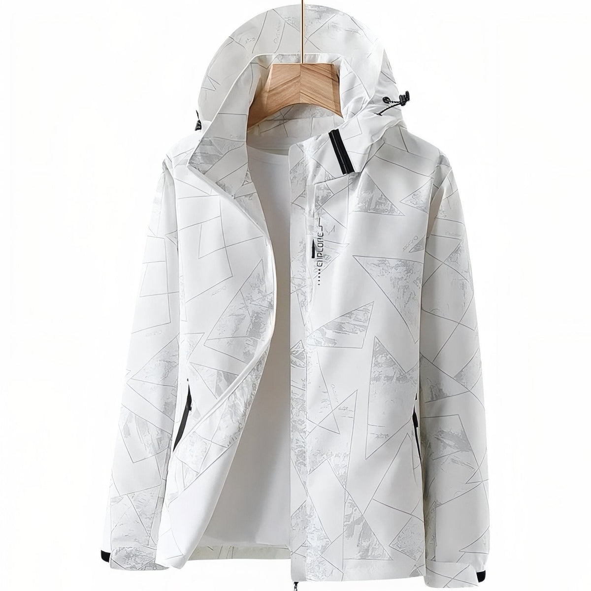 Women's Waterproof Hiking Jacket – Windproof Trail Shell - White