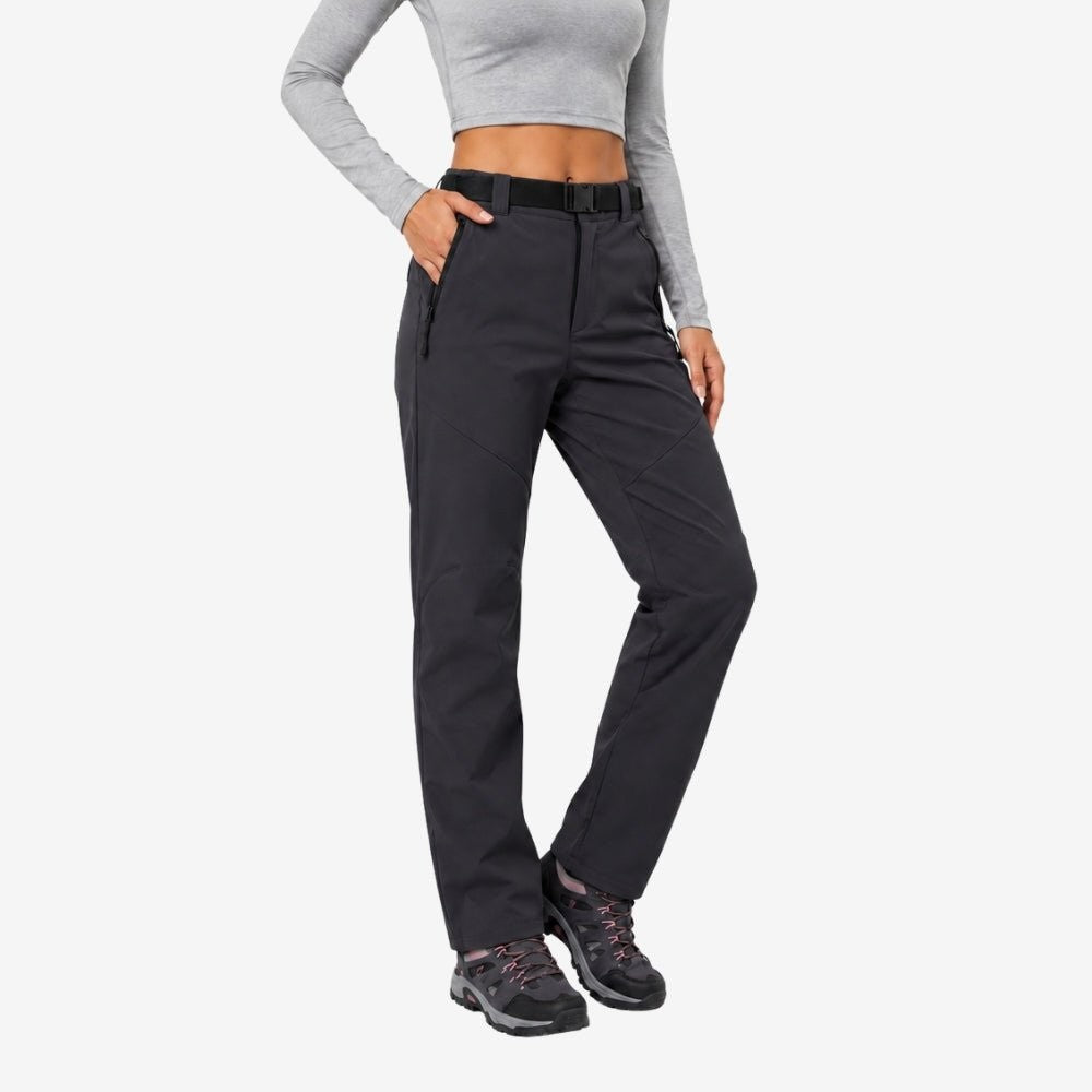 Women's Waterproof Hiking Pants – Insulated Fleece-Lined - Black