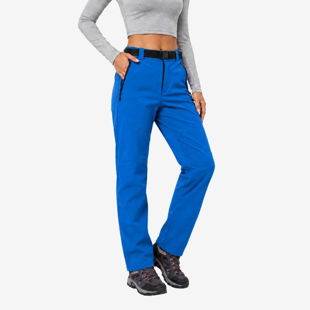Women's Waterproof Hiking Pants – Insulated Fleece-Lined - Blue