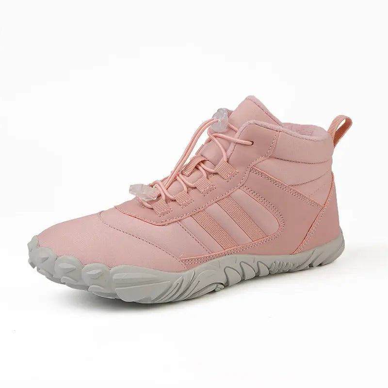 Women's Winter Barefoot Shoes – Warm Minimalist Walking Sneakers - Pink
