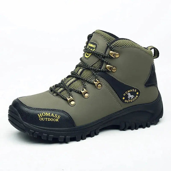 Men's Water-Resistant Hiking Boots Wide-Fit Supportive Outdoor Shoes