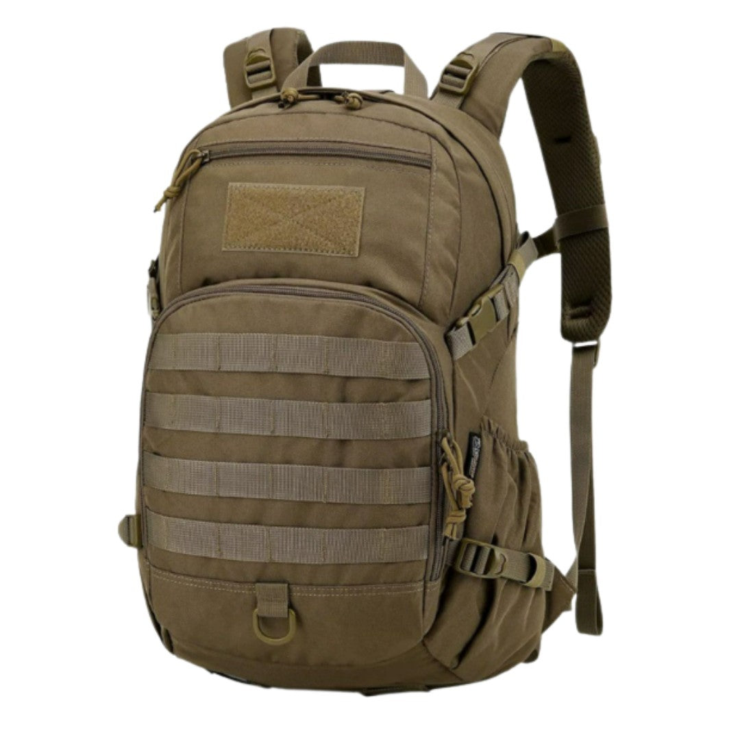 25L Tactical Backpack – Water-Resistant MOLLE Military Daypack - Khaki