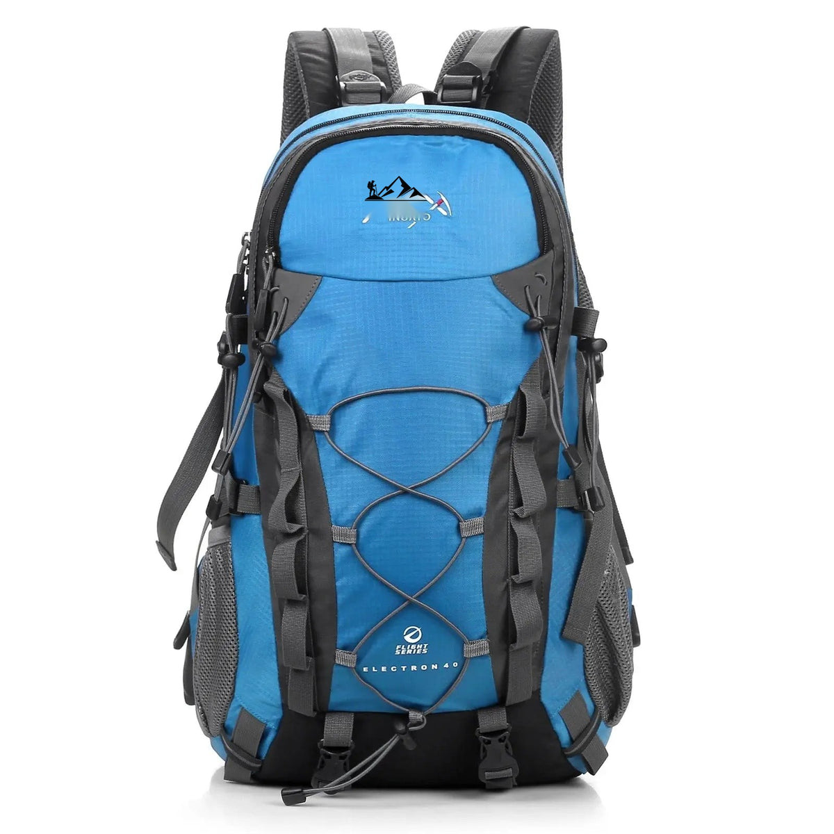 40L Trekking Backpack – Ventilated Outdoor Hiking Pack - Light Blue