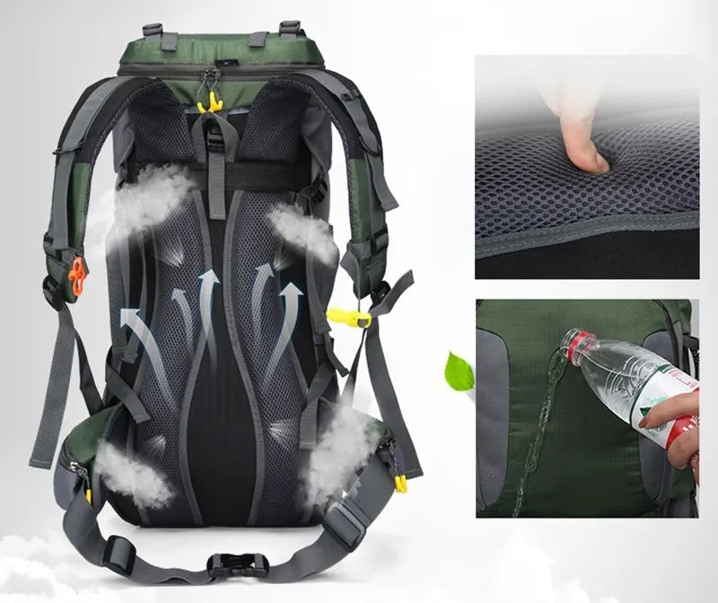60L Backpack – Waterproof Hiking Trekking Travel Pack