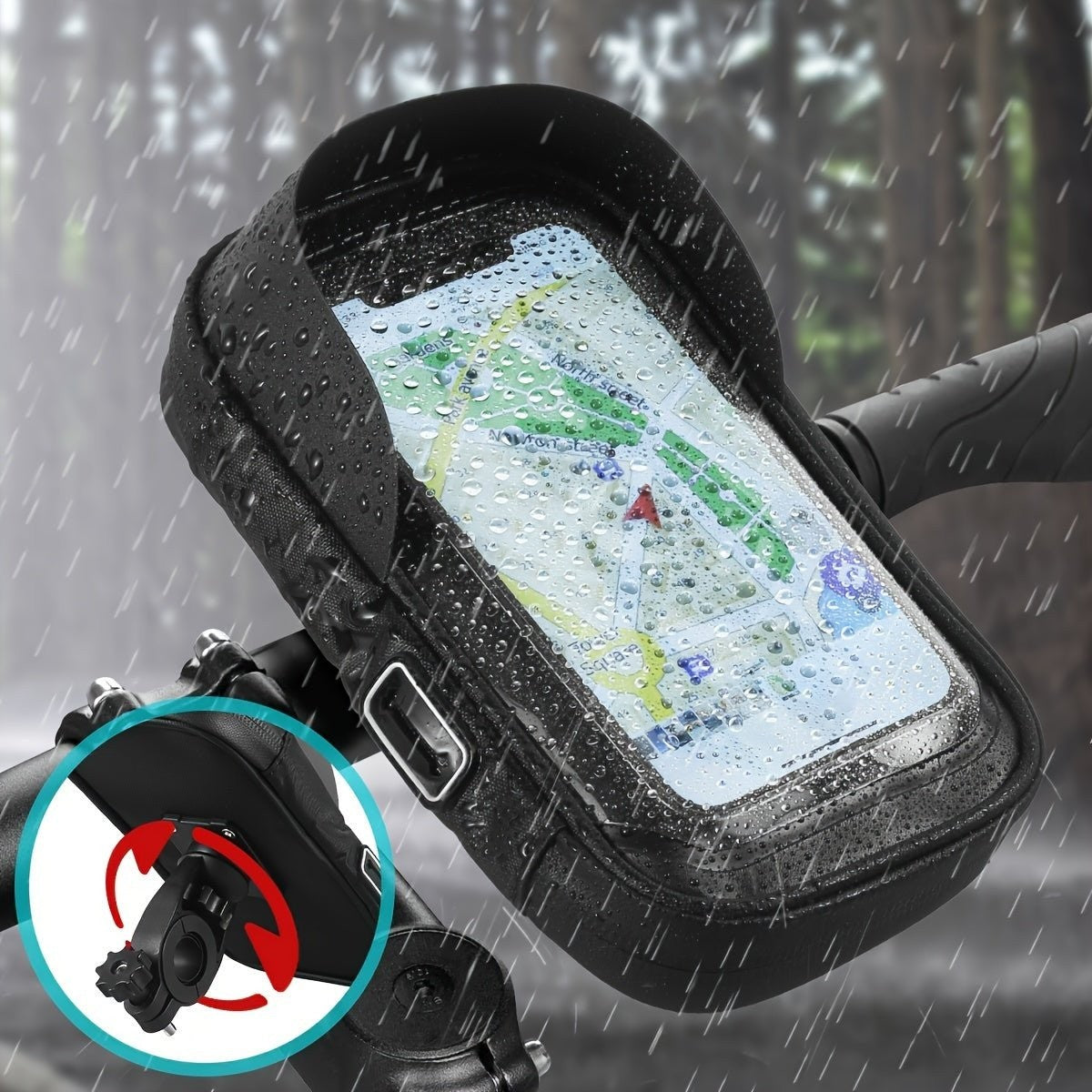 Bike Phone Holder – Waterproof 360° Rotating Mount