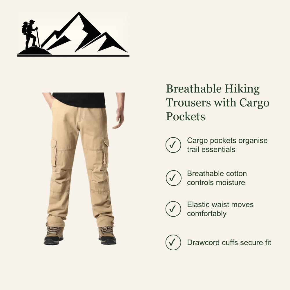 Cargo Hiking Pants – Breathable Adjustable Multi-Pocket