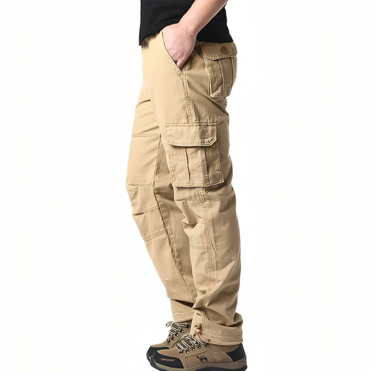 Cargo Hiking Pants – Breathable Adjustable Multi-Pocket - Light Beige