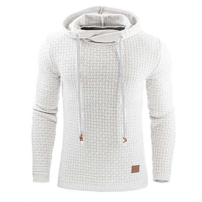 Cotton Hoodie – Lightweight Textured Outdoor Sweatshirt - White