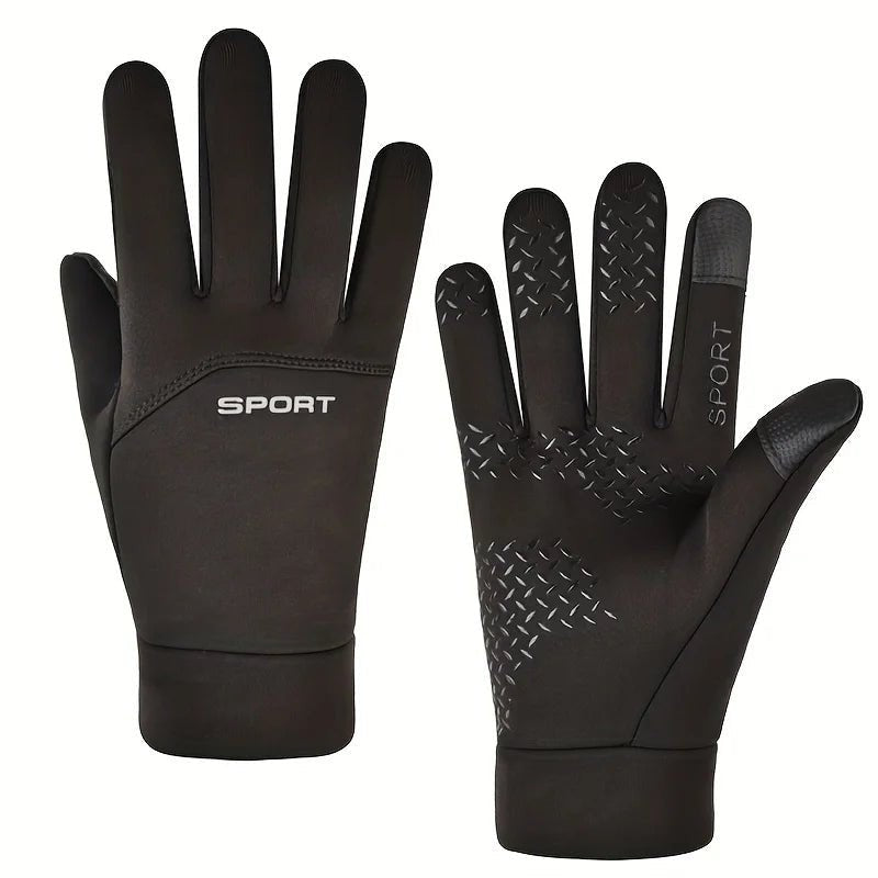 Cycling Gloves – Thermal Waterproof Touchscreen Full-Finger - Black