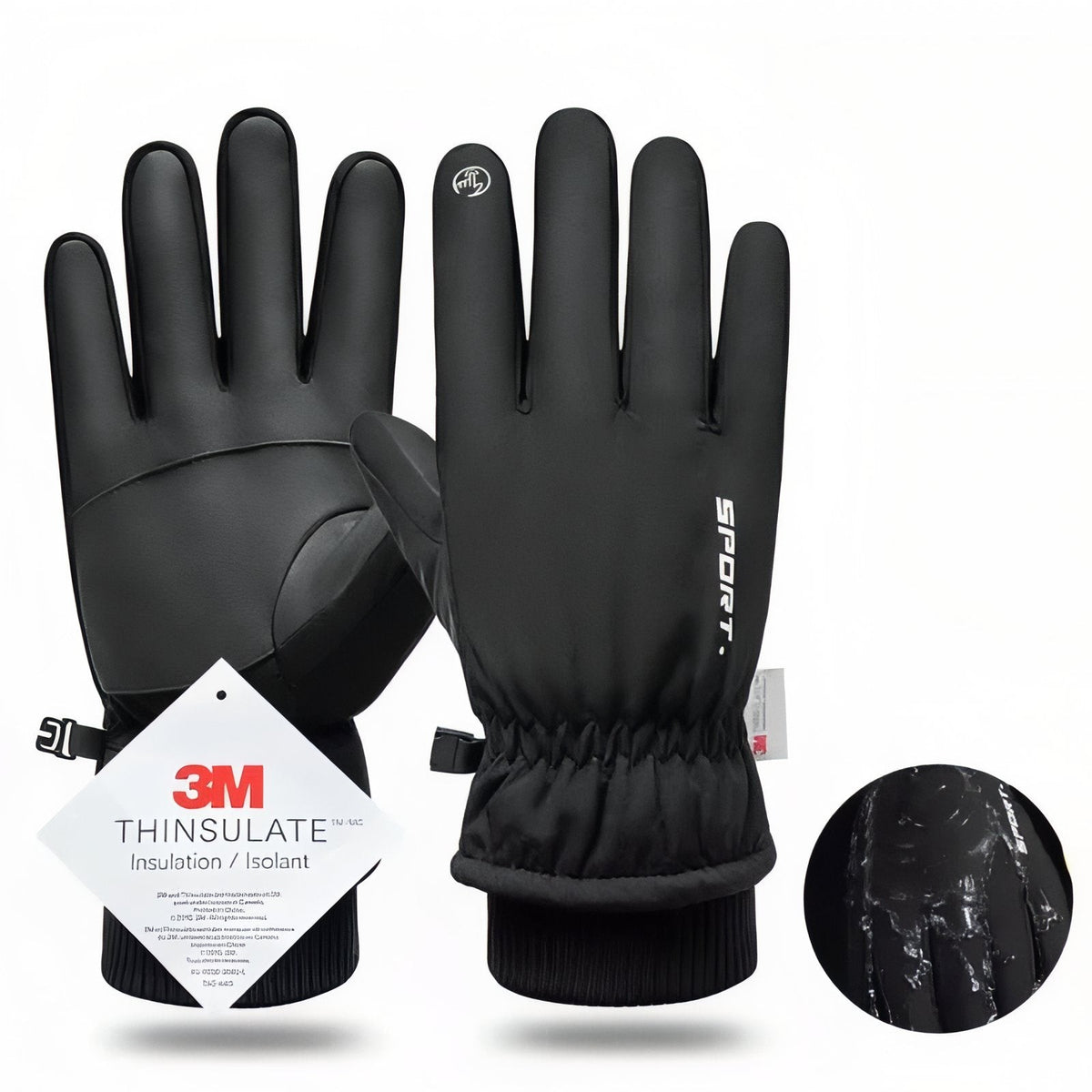 Extreme Cold Weather Gloves – Waterproof 3M Thinsulate Winter Gloves - Black