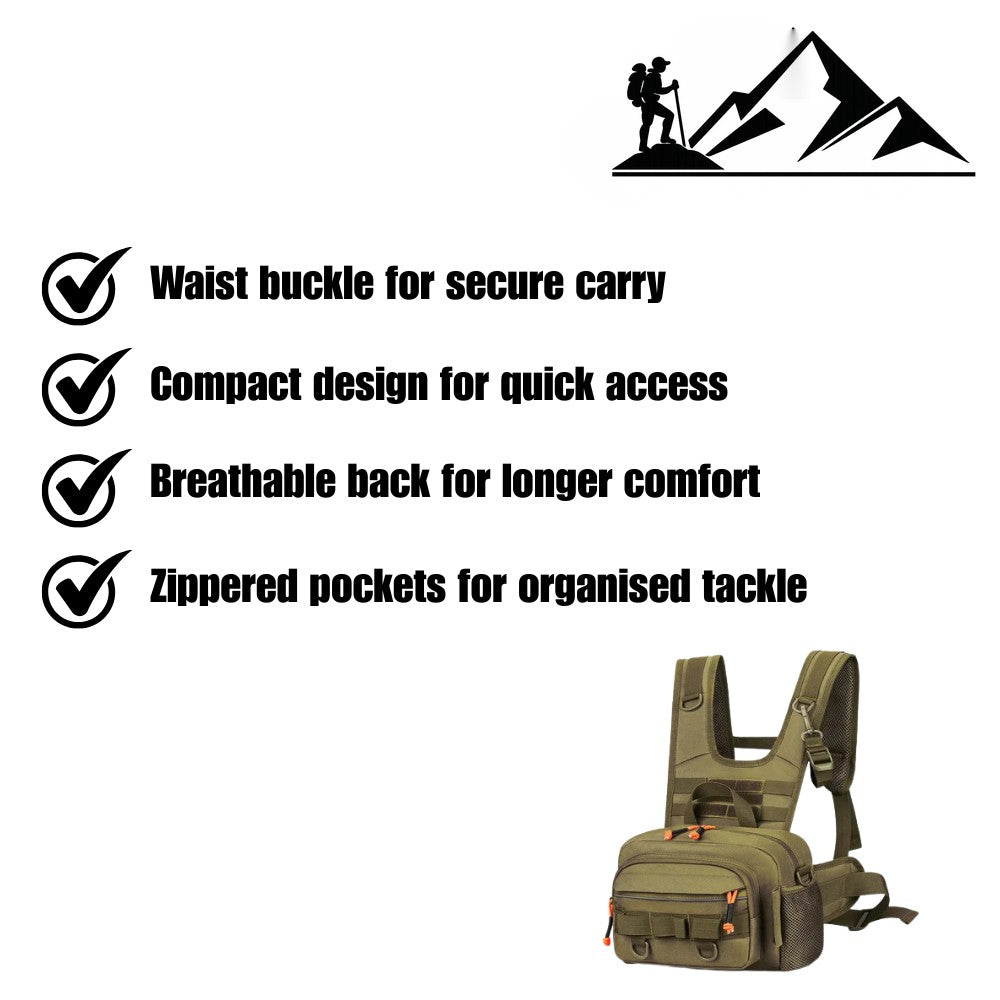 Fishing Chest Bag – Durable MOLLE Tackle Pack