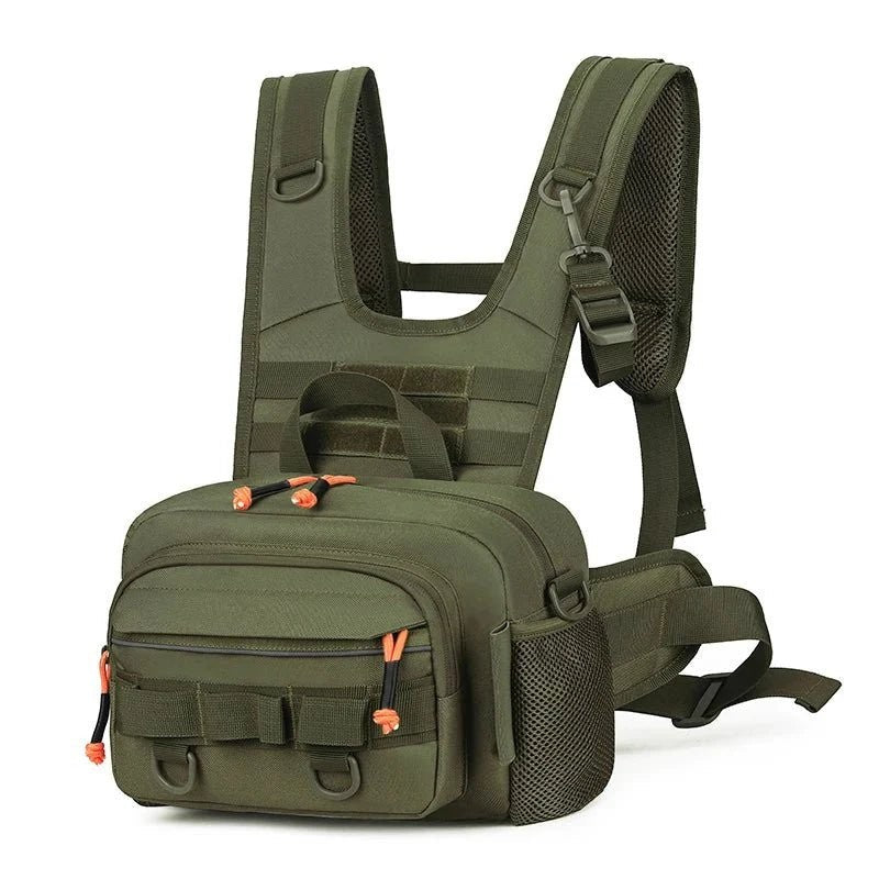 Fishing Chest Bag – Durable MOLLE Tackle Pack - Green