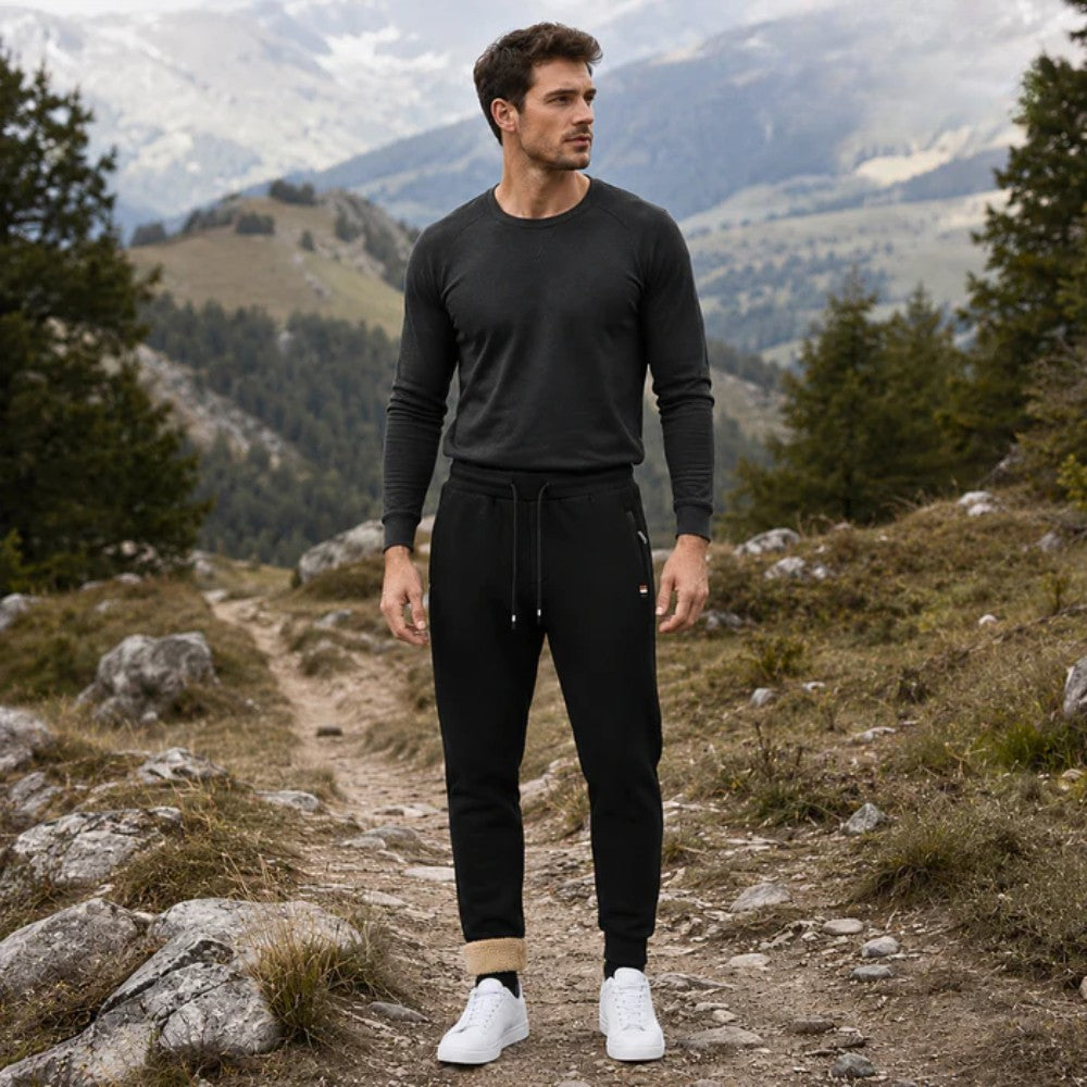 Fleece-Lined Joggers – Warm Drawstring Outdoor Sweatpants