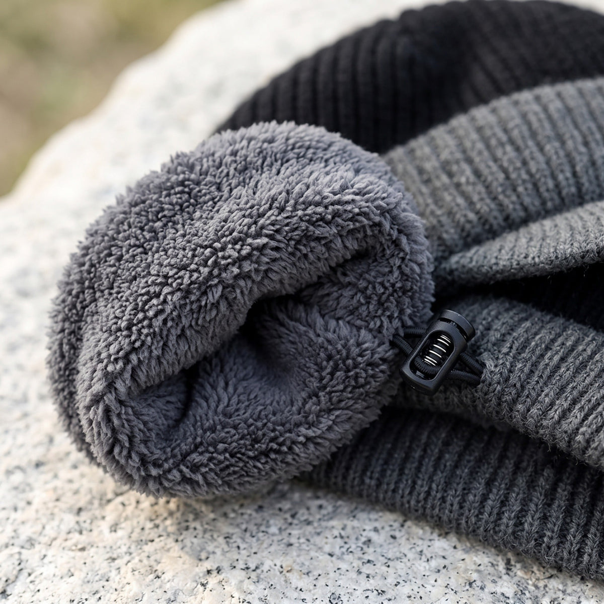 Fleece-Lined Winter Beanie – Ear Flap Brimmed Cycling Hat