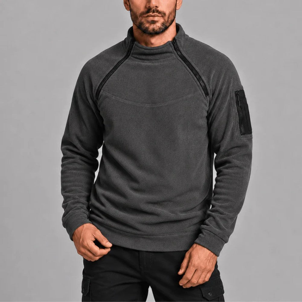 Fleece Pullover – Warm Breathable Lightweight Layer - Dark Grey