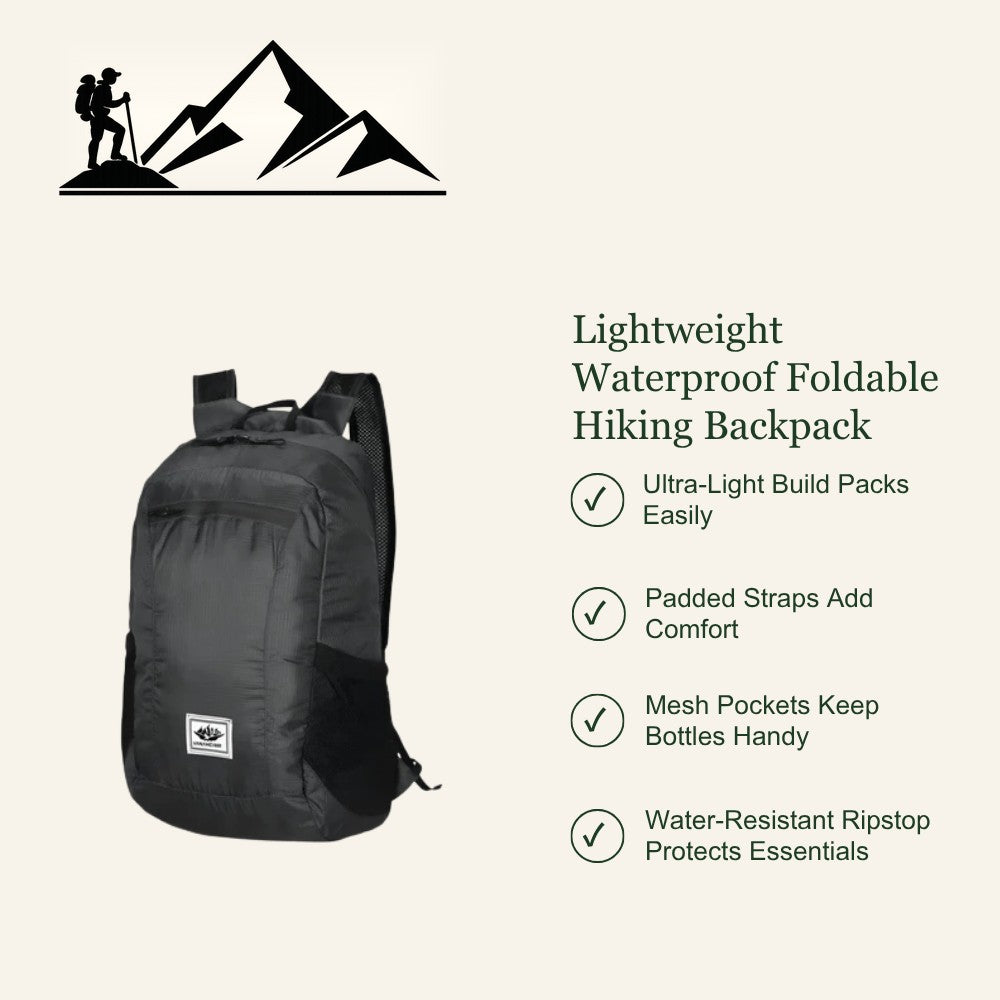 Foldable 20L Backpack – Ultralight Water-Resistant Ripstop
