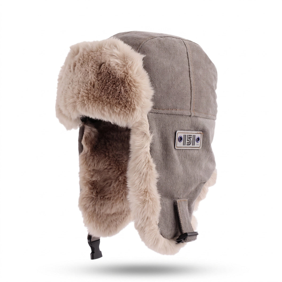Fur-Lined Trapper Hat – Windproof Winter Cap with Ear Flaps - Gray