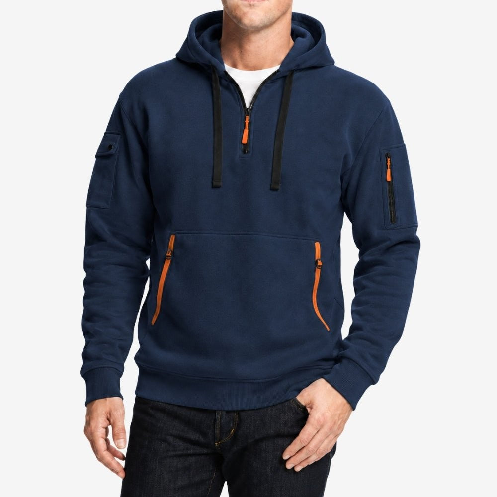Half-Zip Hoodie – Breathable Lightweight Outdoor Layer - Blue