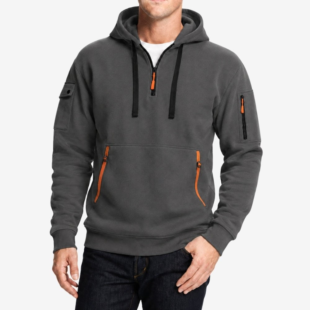 Half-Zip Hoodie – Breathable Lightweight Outdoor Layer - Dark Grey