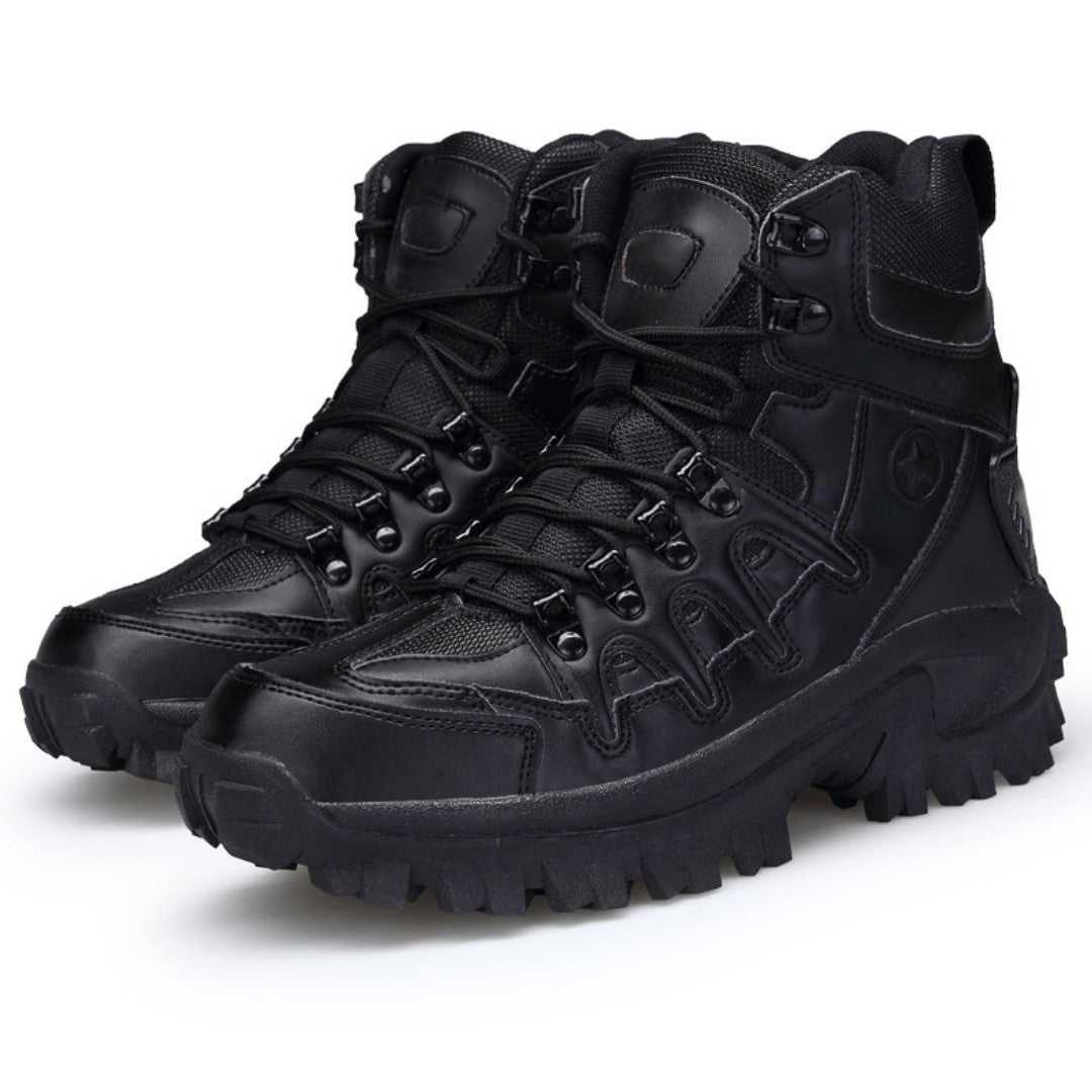 Hiking Boots – Waterproof Lightweight Lace-Up Zip - Black